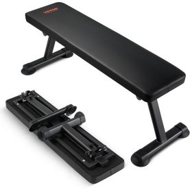 VEVOR Flat Weight Bench, Foldable Strength Training Bench, Utility Workout Bench for Full Body Workout, 1000 LBS Press Bench for Home Gym Exercis