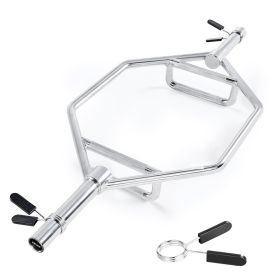 VEVOR Trap Bar Hex Bar, 2-Inch Hex Barbell, 800 LBS Capacity Shrug Bars with Knurled Grips, Weightlifting and Strength Training Equipment (Color: Silver, Structure: Integrated)